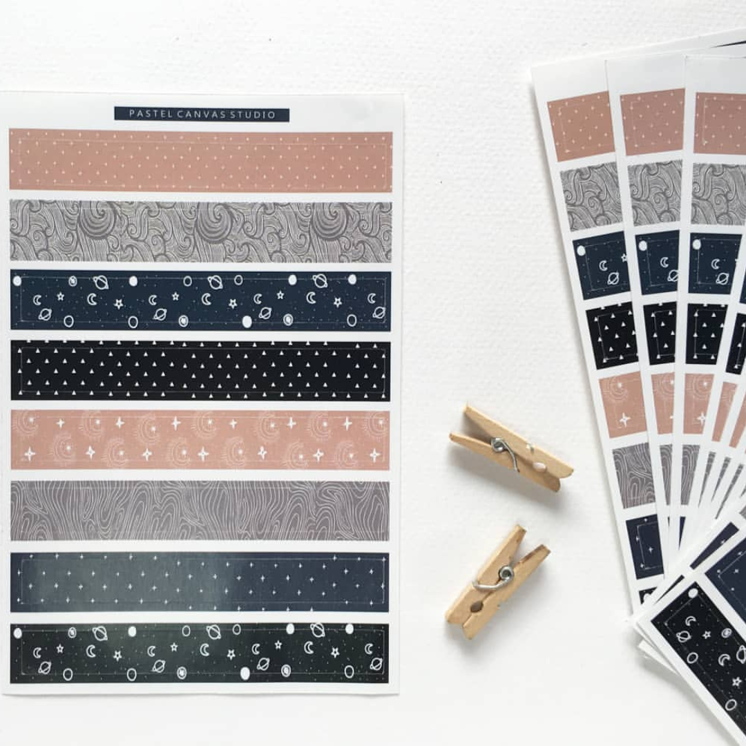 Washi Stripes Stickers Sheet (004)