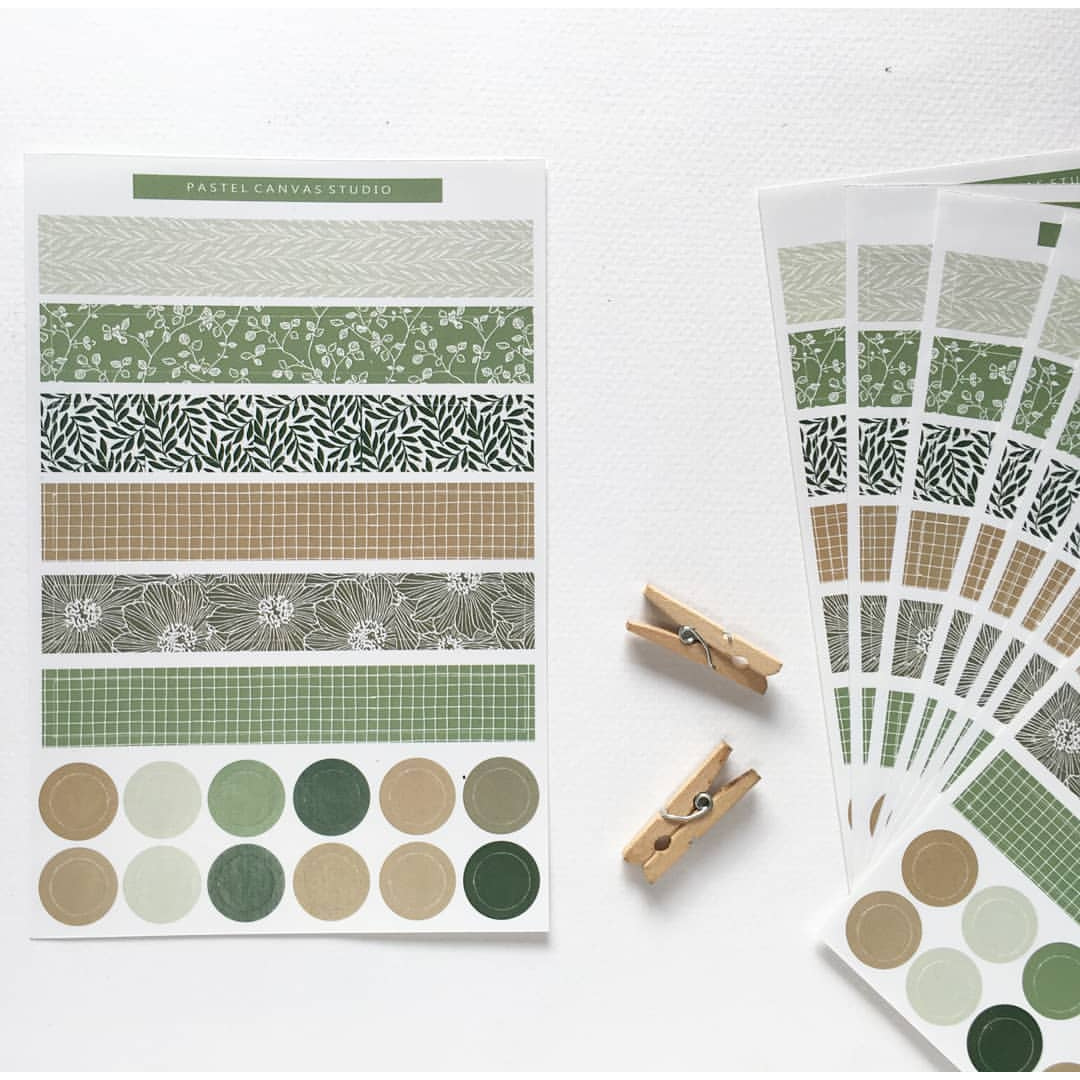 Washi Stripes Stickers Sheet (005)